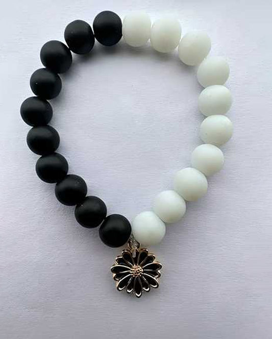 Black and White Bead Bracelets for Women