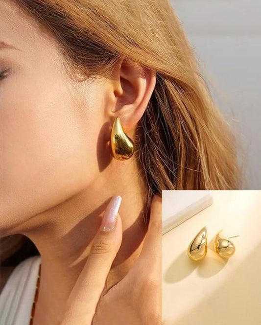 Celebrity Style Teardrop Gold Earrings For Girls And Women